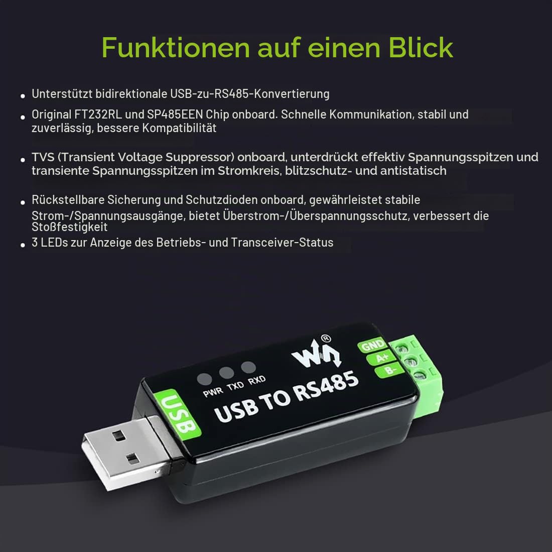 waveshare-industrial-usb-zu-rs485-konverter-mit-ft232rnl-und-sp485een-automatisc image 4