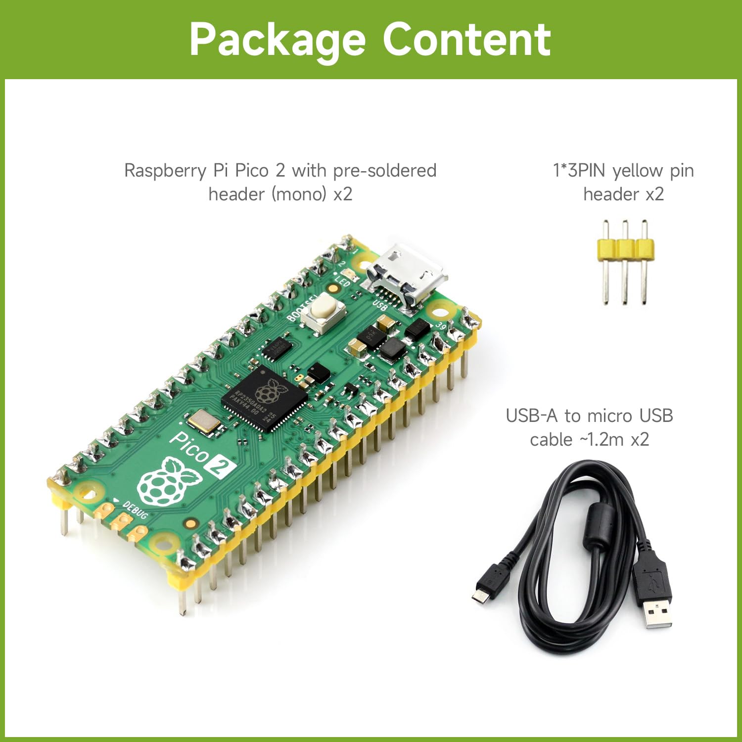 waveshare-pi-pico-2-m-2er-set-rp2350-mikrocontroller-board-4mb-flash image 2