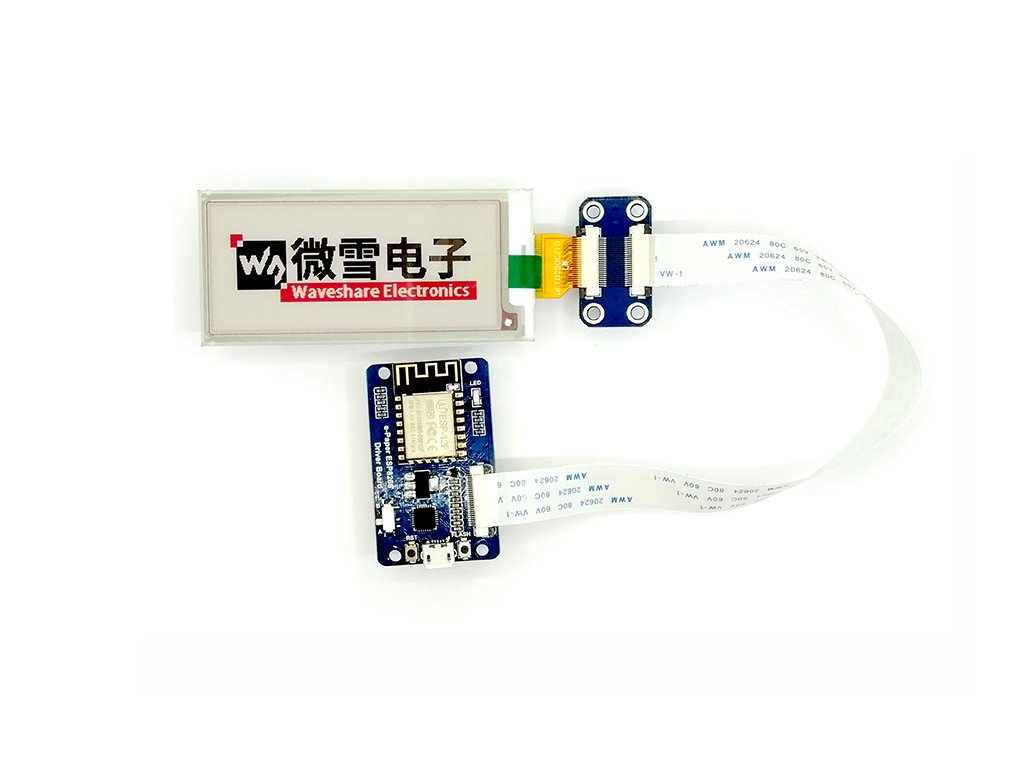 waveshare-2-9-zoll-e-ink-display-modul-296x128-dreifarbig-mit-esp8266-wifi-drive image 2