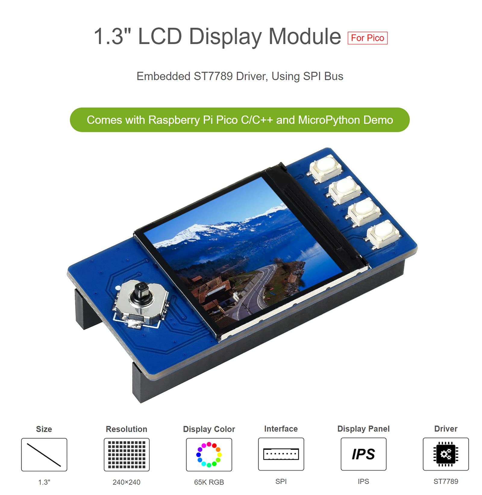 waveshare-1-3-zoll-lcd-display-f-r-raspberry-pi-pico-240x240-ips-mit-st7789-und- image 4