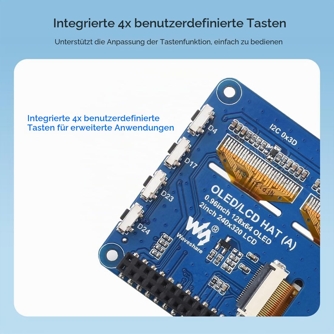 waveshare-oled-lcd-hat-f-r-raspberry-pi-mit-2-zoll-ips-2x-0-96-zoll-oled image 5