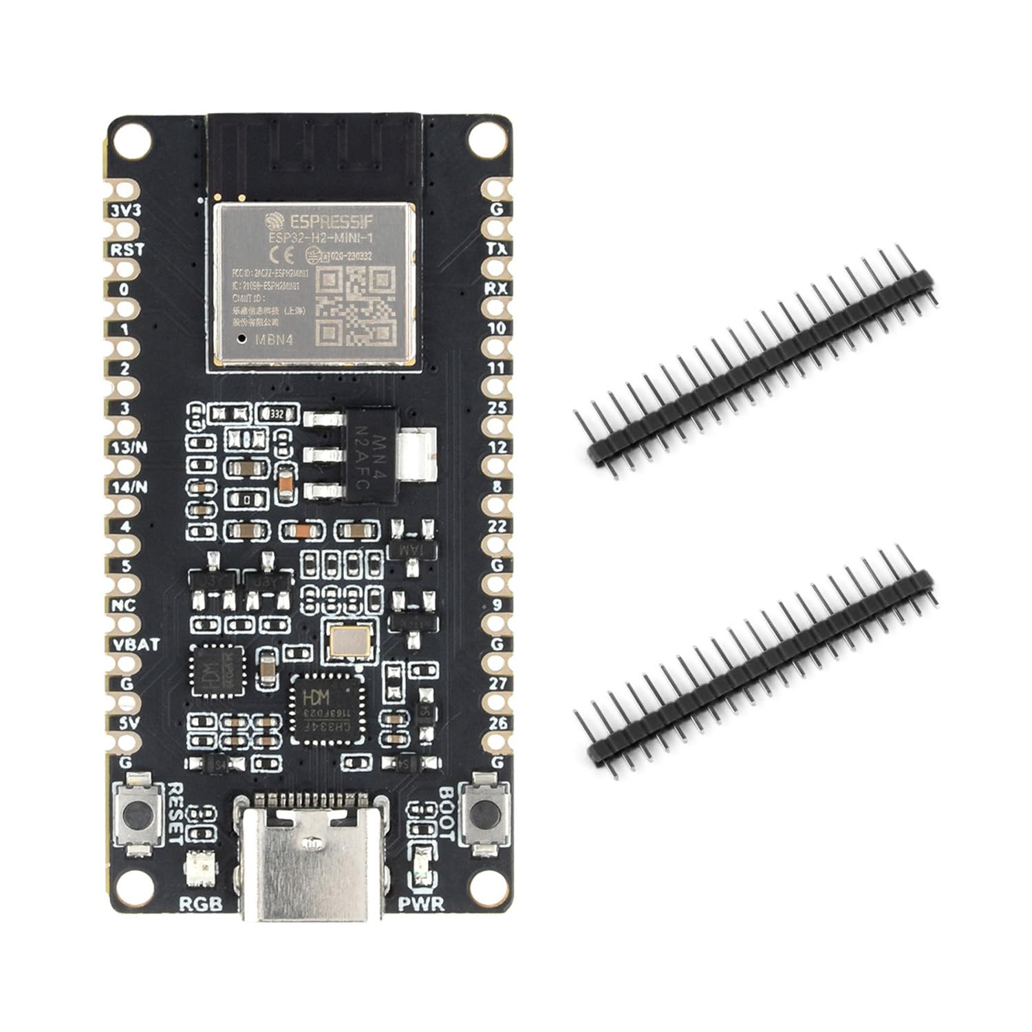 waveshare-esp32-h2-mikrocontroller-esp32-h2-mini-1-n4-mit-ble-zigbee-thread image 1