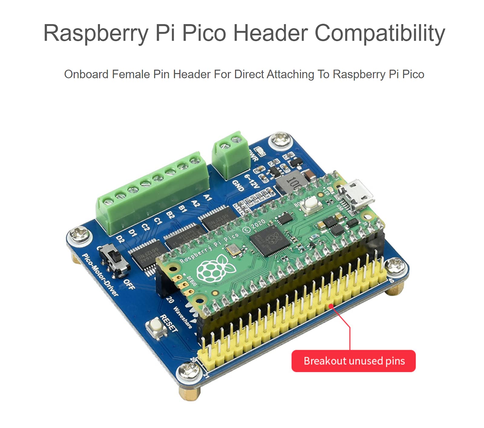 waveshare-dc-motortreiber-modul-f-r-raspberry-pi-pico-4x-dc-motor-pca9685-pwm-tb image 4