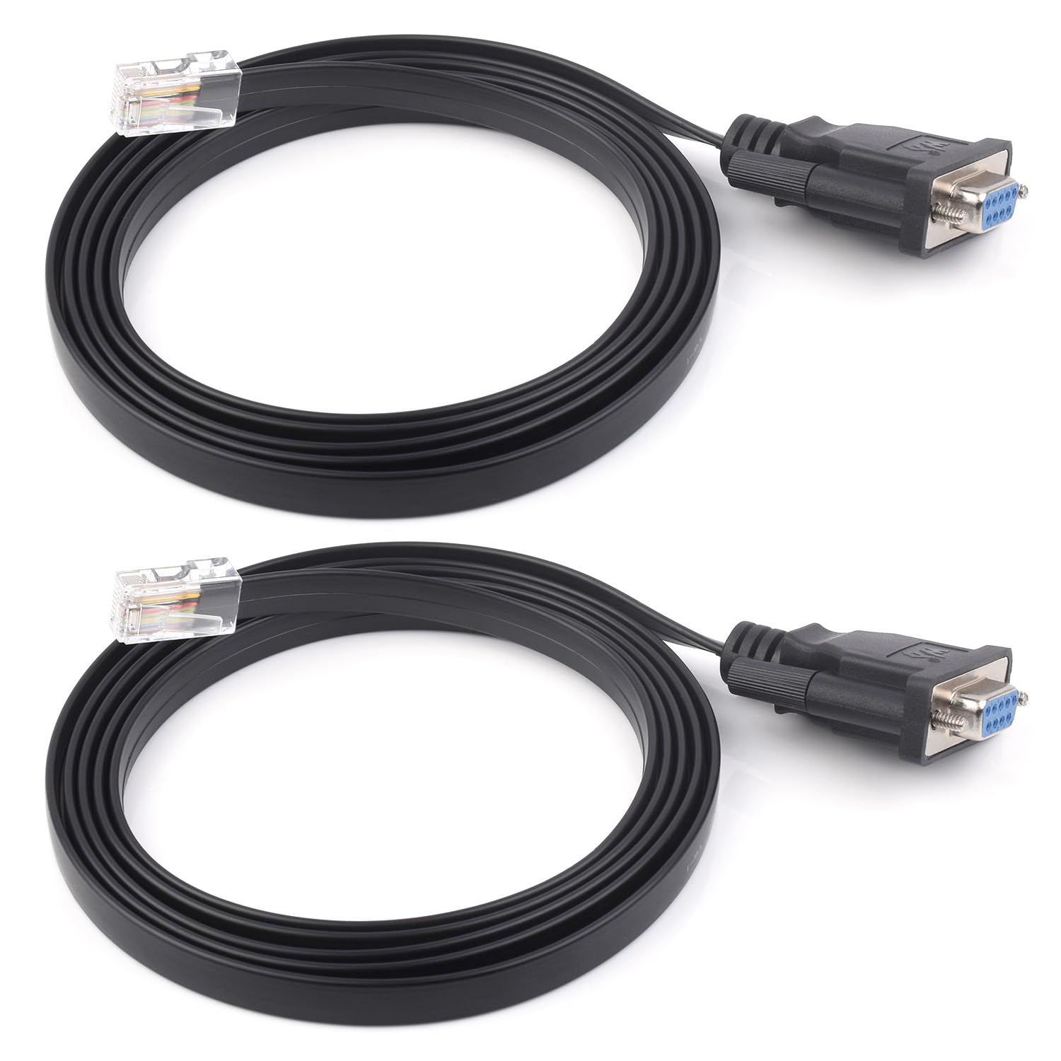 waveshare-rs232-zu-rj45-konsolen-kabel-2er-set-db9-buchse-auf-rj45-stecker-1-8-m image 1
