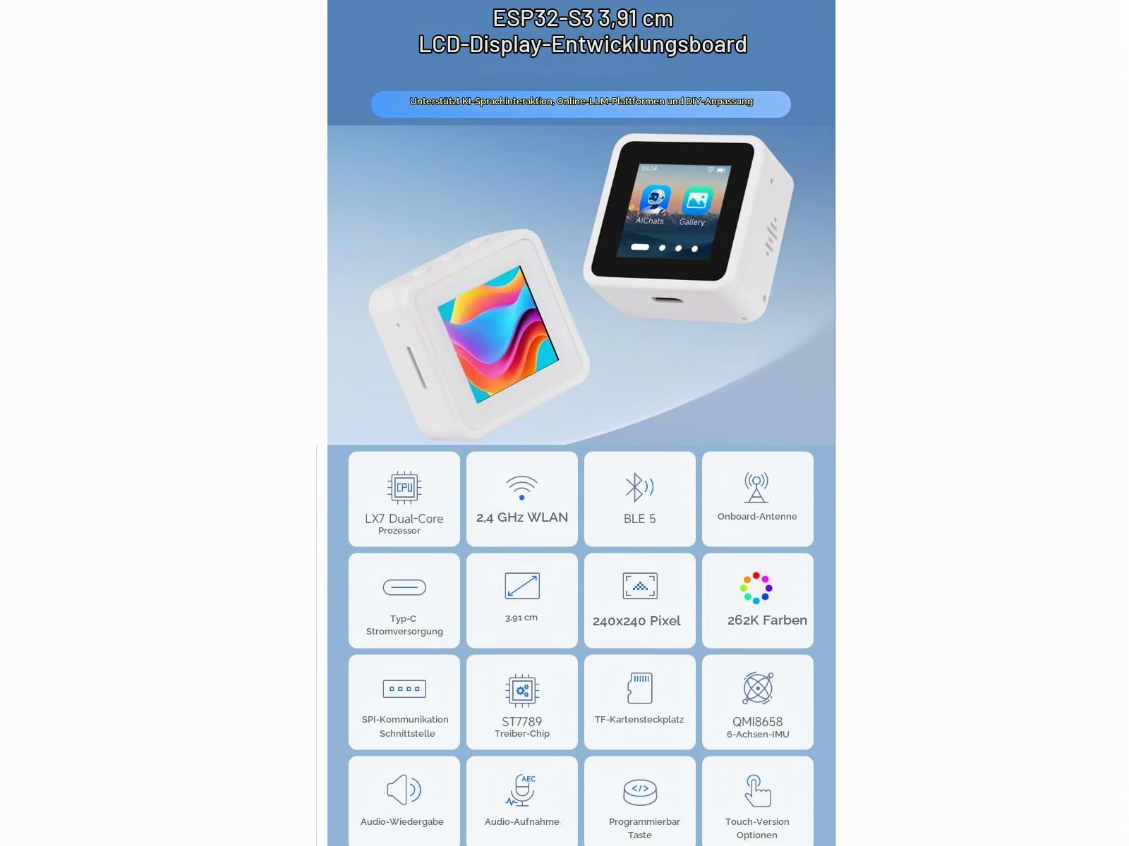 waveshare-esp32-s3-1-54inch-touch-lcd-display-entwicklungsboard-240x240-ips-touc image 2