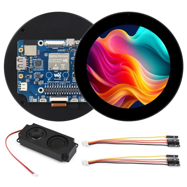 waveshare-esp32-p4-3-4-zoll-rundes-touch-display-entwicklungsboard-800x800-mit-w image 1