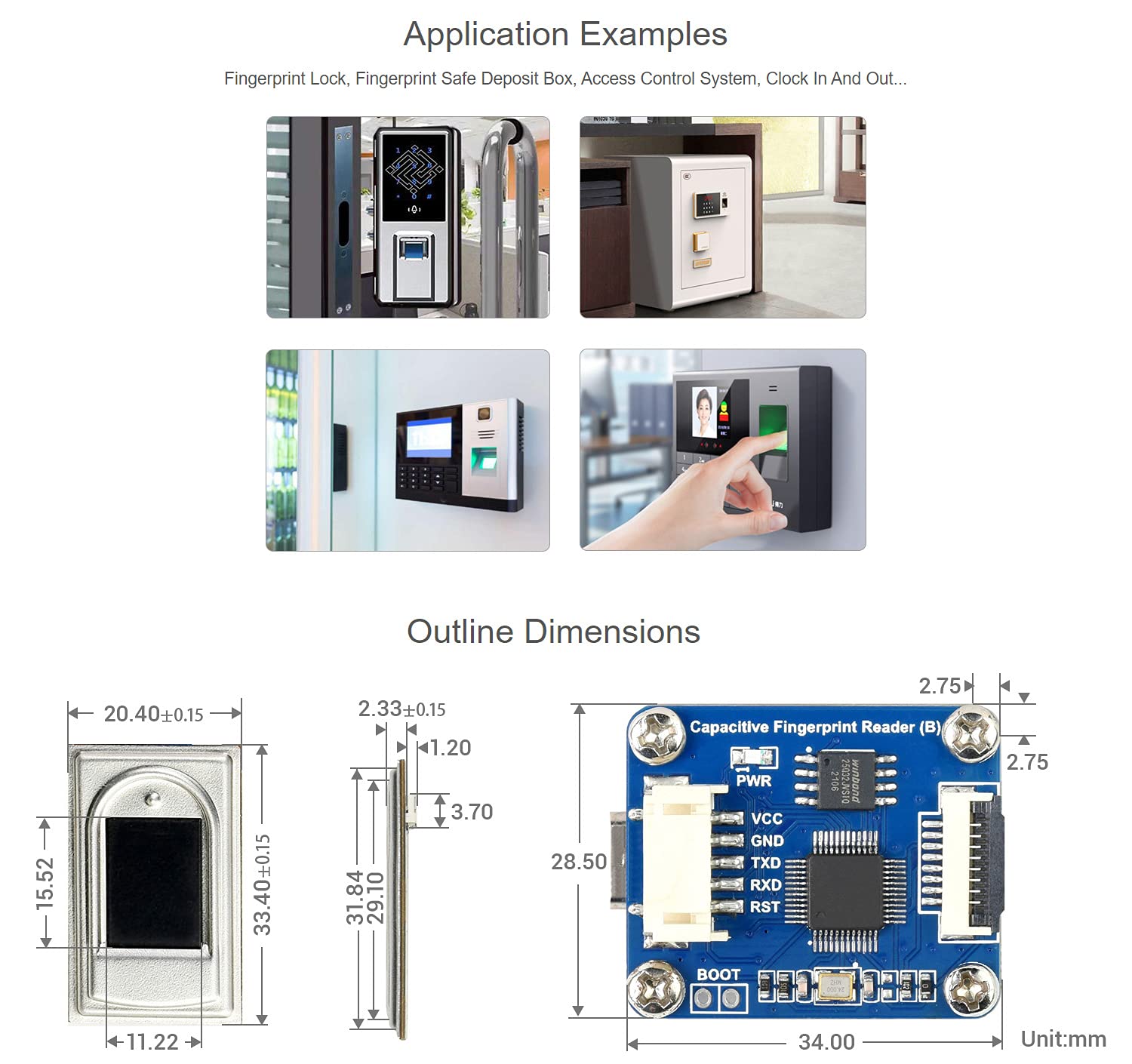 waveshare-high-precision-capacitive-fingerprint-reader-b-uart-usb-dual-port-modu image 4