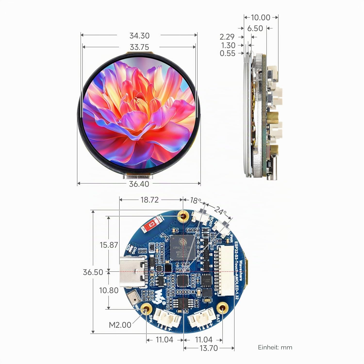 waveshare-esp32-s3-1-32-zoll-amoled-round-touch-board-466x466-wifi-bt-audio image 8