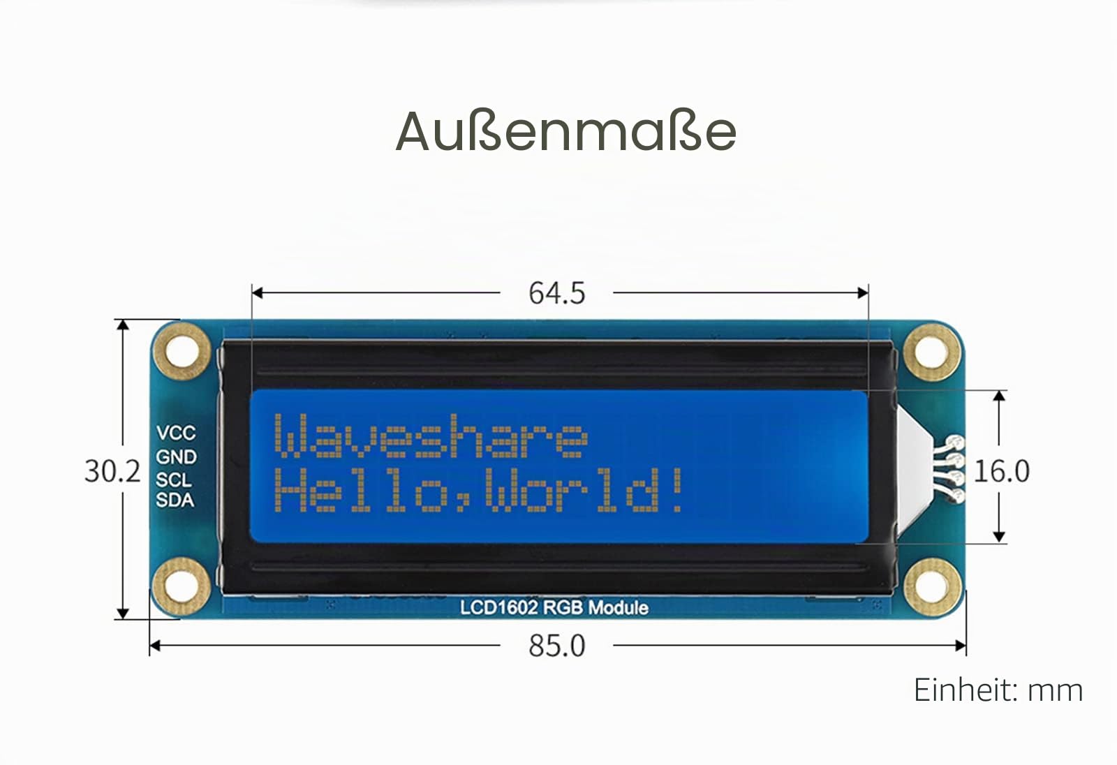 waveshare-1602-lcd-display-rgb-modul-i2c-16x2-zeichen-einstellbare-16m-farben-rg image 8