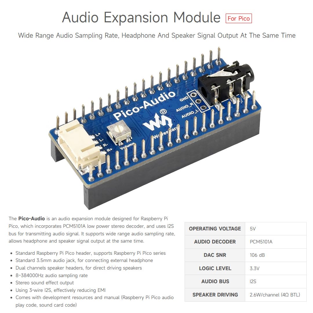 waveshare-audio-expansion-modul-f-r-raspberry-pi-pico-stereo-ausgang-3-5-mm-klin image 3