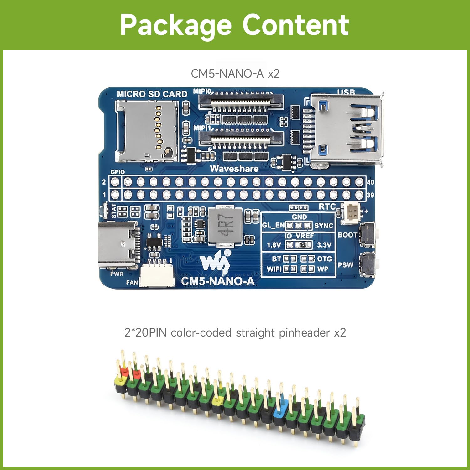 waveshare-nano-basisplatine-a-f-r-raspberry-pi-compute-module-5-2er-set-mit-peri image 2