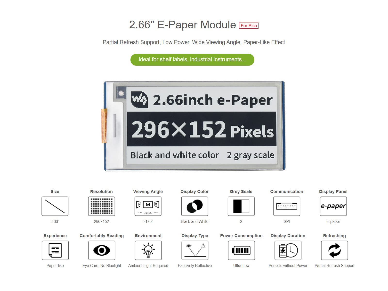 waveshare-2-66-zoll-e-paper-display-modul-296x152-pixel-schwarz-wei-f-r-raspberr image 4