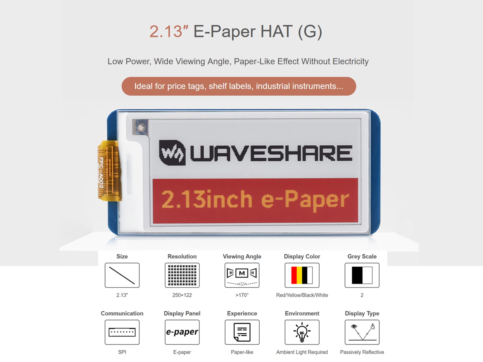 waveshare-2-13-zoll-e-ink-hat-4-farben-e-paper-display-250x122-spi image 3