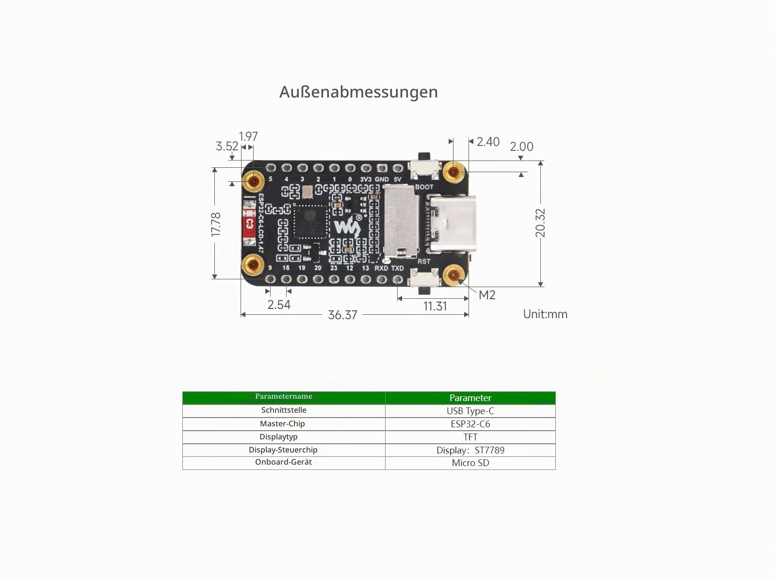 waveshare-esp32-c6-touch-lcd-1-47-entwicklungsboard-1-47-zoll-touch-display-wifi image 6