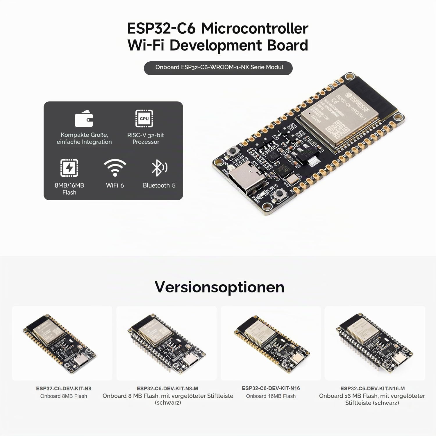 waveshare-esp32-c6-mikrocontroller-2er-set-wifi-6-bluetooth-5-zigbee-development image 3