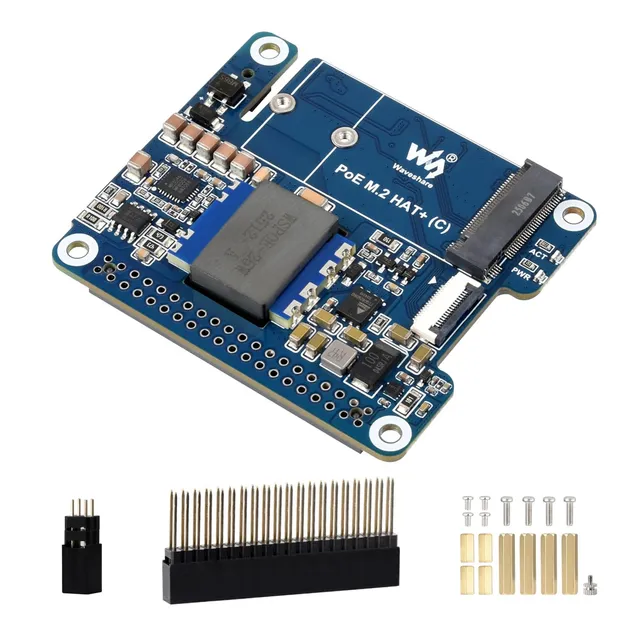 waveshare-pcie-auf-m-2-adapter-mit-poe-c-f-r-raspberry-pi-5-nvme-2230-2242-hat image 1