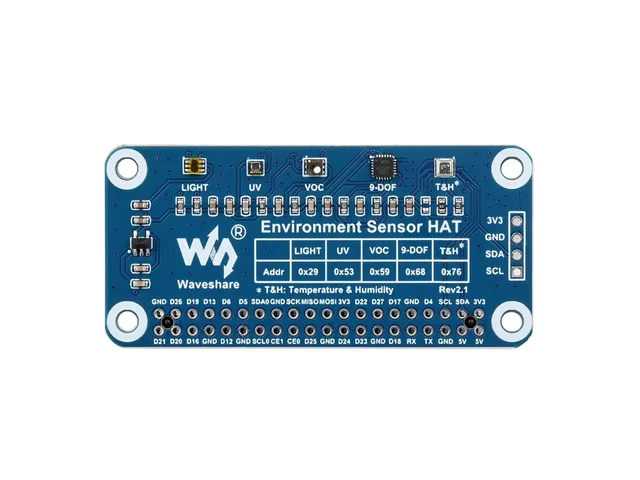 waveshare-environment-sensor-hat-f-r-raspberry-pi-licht-bme280-imu-uv-voc-i2c image 1