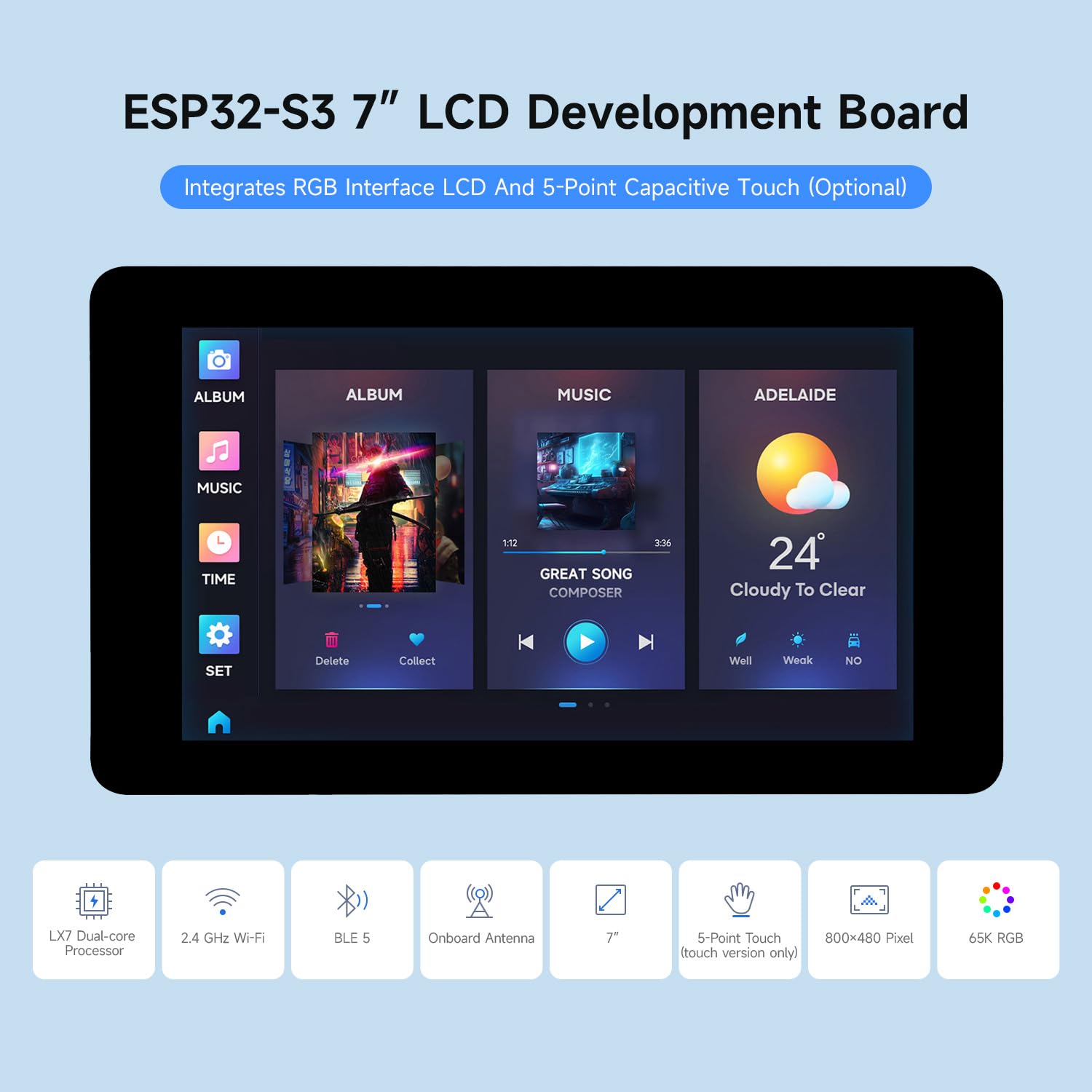 waveshare-esp32-s3-7-zoll-display-entwicklungsboard-800x480-lcd-mit-wi-fi-blueto image 3
