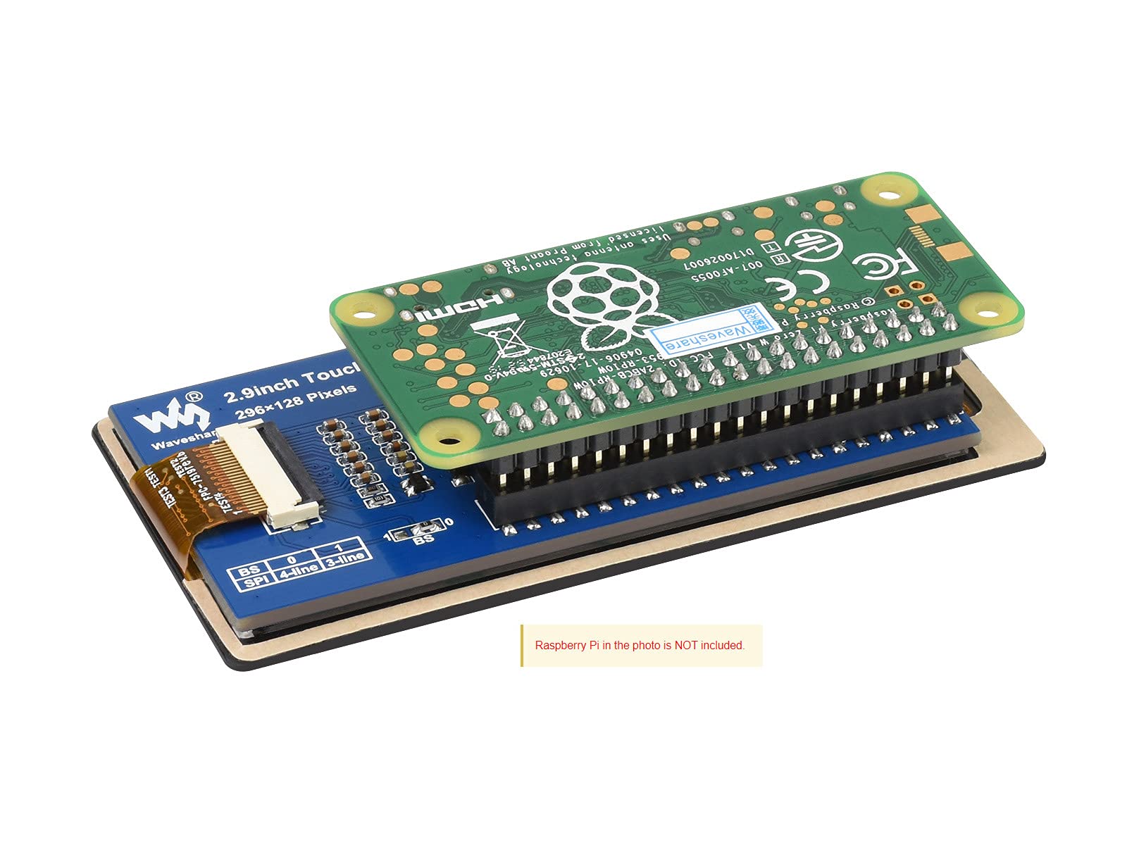 waveshare-2-9-zoll-touch-e-paper-hat-f-r-raspberry-pi-296x128-schwarz-wei-kapazi image 2