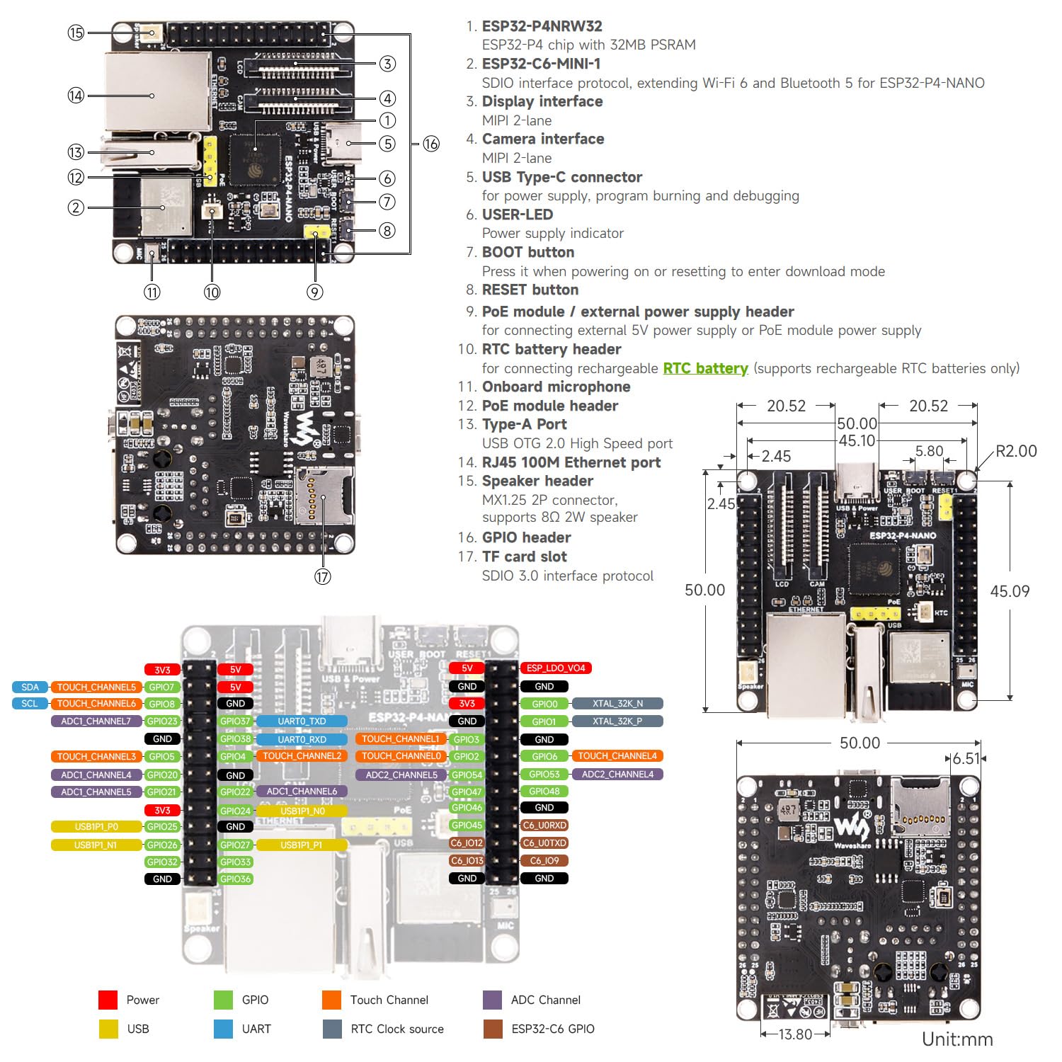 waveshare-esp32-p4-nano-kit-a-entwicklungsboard-mit-esp32-p4-risc-v-dual-core-wi image 8