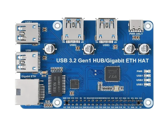 waveshare-usb-3-2-gen1-gigabit-ethernet-hub-hat-f-r-raspberry-pi image 1