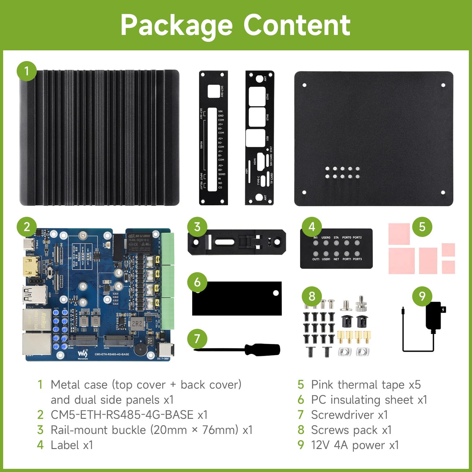 waveshare-cm5-dual-ethernet-multi-function-expansionsboard-mit-metallgeh-use-und image 2