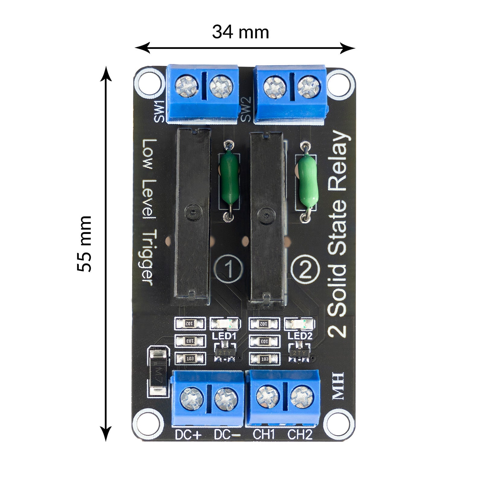 az-delivery-2-kanal-solid-state-relais-5v-dc-low-level-trigger-power-switch-modu image 3