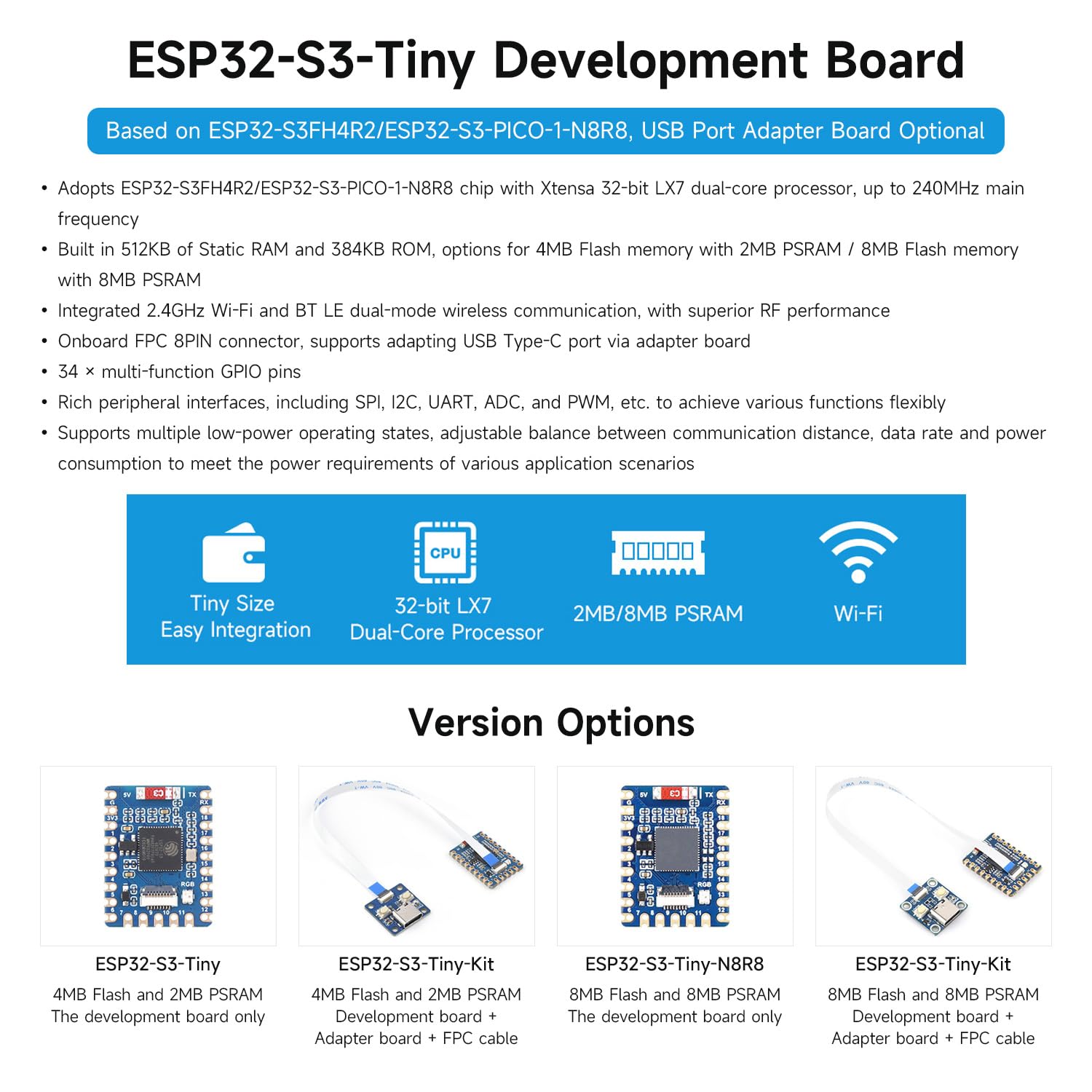 waveshare-esp32-s3-mini-development-board-8mb-flash-8mb-psram-mit-adapterboard-u image 3
