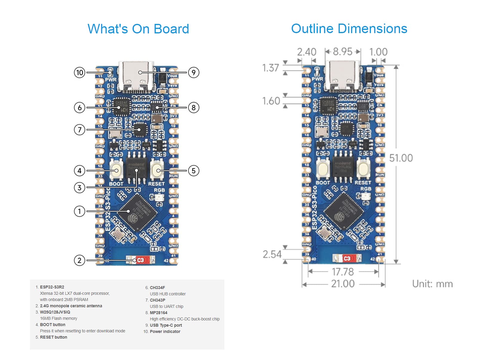 waveshare-esp32-s3-entwicklungsboard-2-4-ghz-wi-fi-bluetooth-le-mikrocontroller- image 6