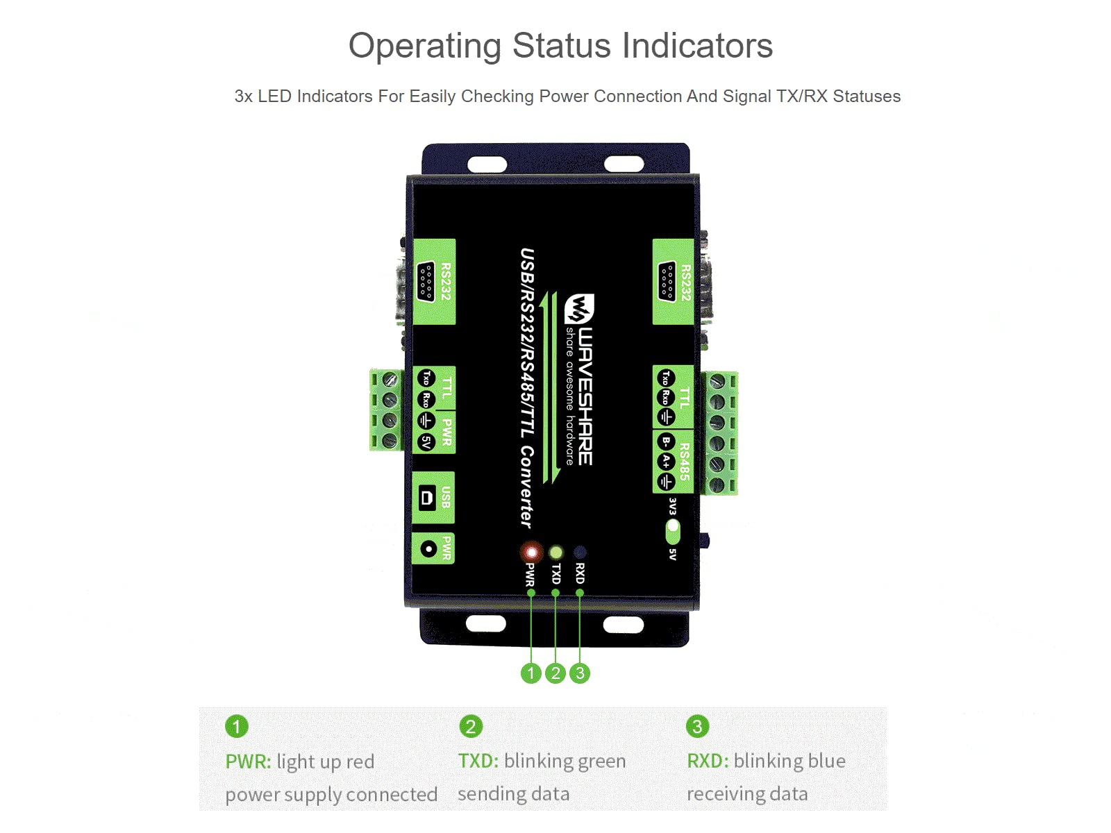 waveshare-industrial-usb-rs232-ttl-zu-rs232-485-ttl-isolierter-multi-bus-konvert image 3
