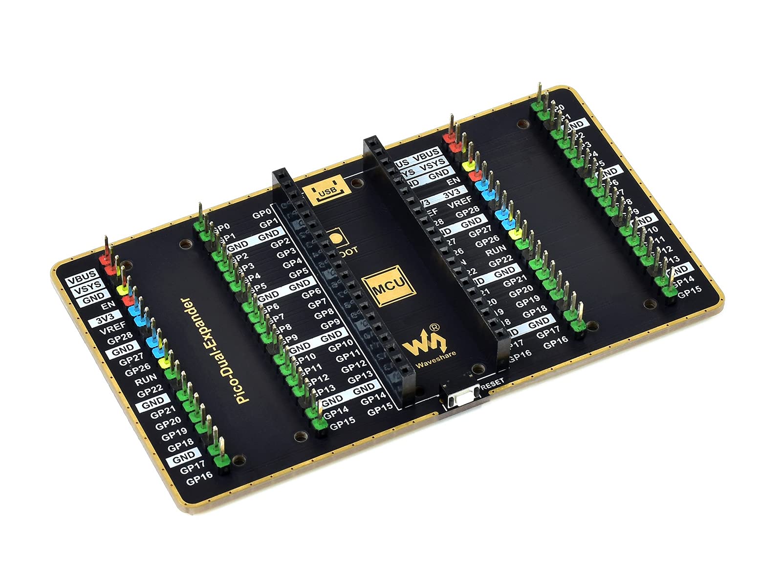 waveshare-dual-gpio-expander-f-r-raspberry-pi-pico-erweiterungsboard-mit-2x-2x20 image 2