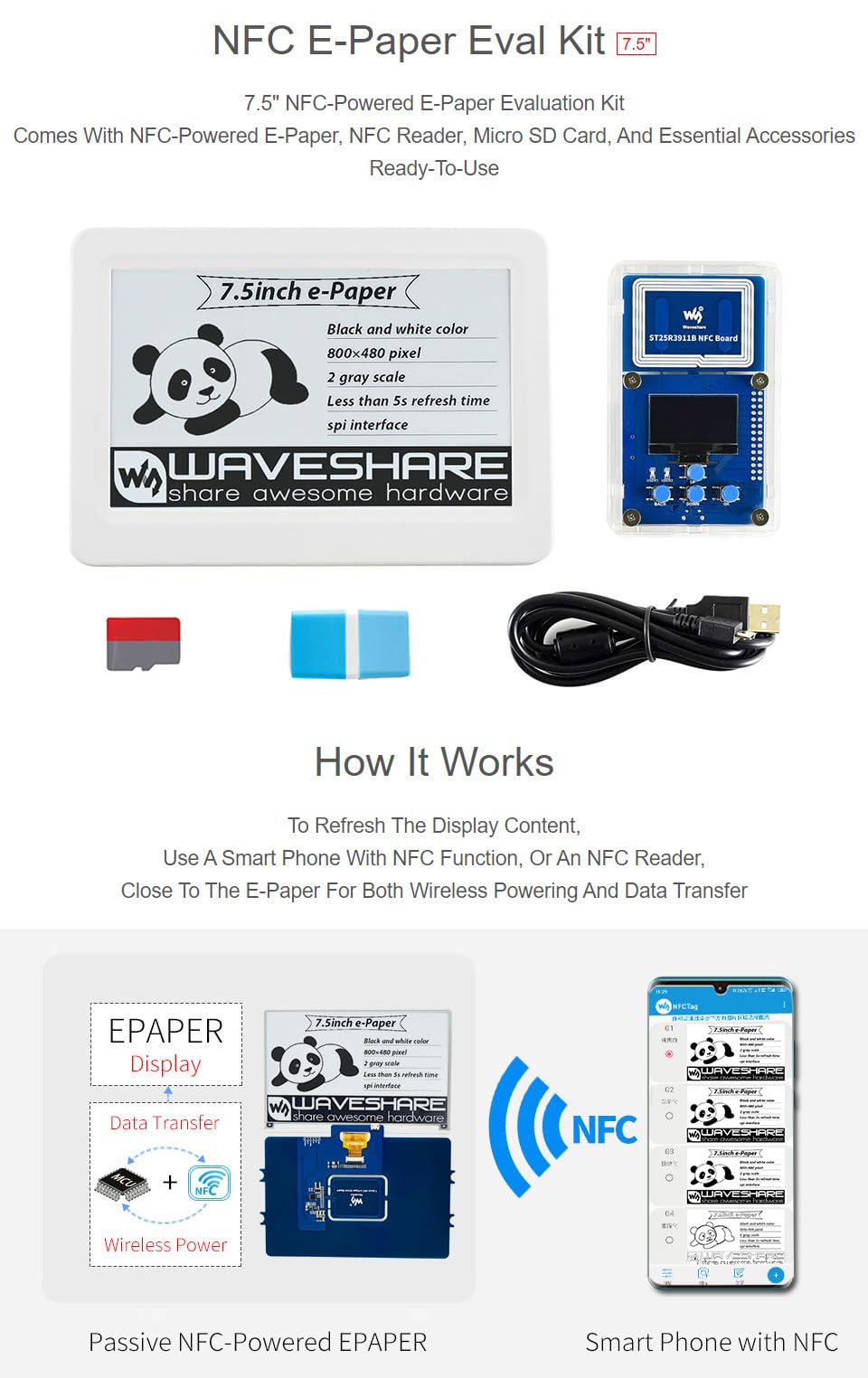 waveshare-7-5-zoll-e-paper-nfc-powered-kit-800-480-kabellos-batterielos image 4