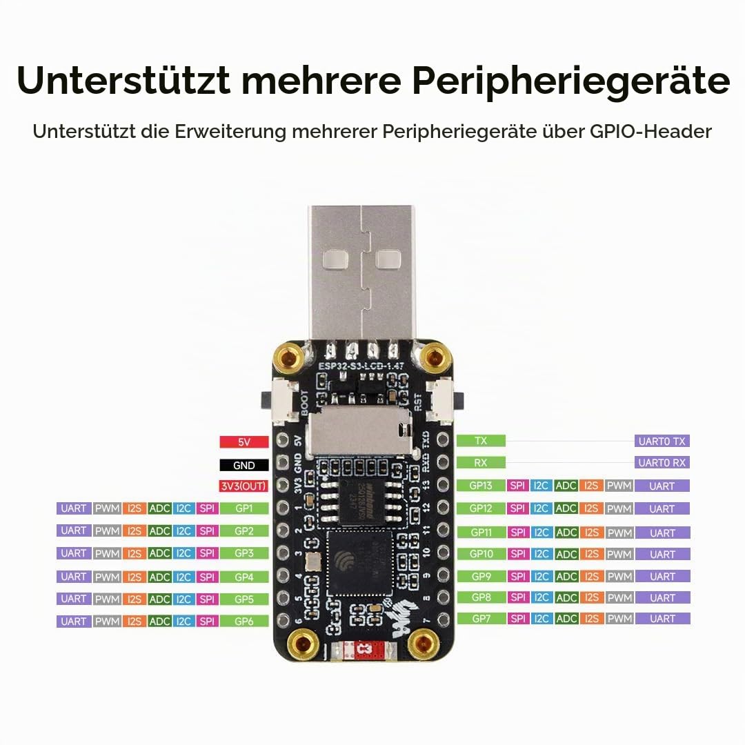 waveshare-esp32-s3-1-47-zoll-lcd-entwicklungsboard-172x320-wifi-ble image 5