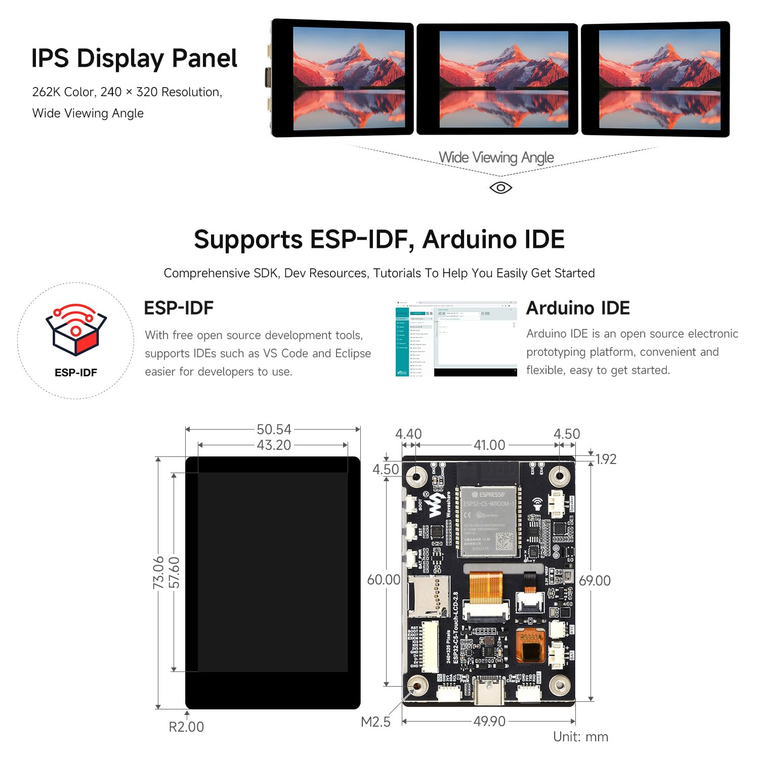 waveshare-esp32-c5-touch-lcd-2-8-en-ips-touch-entwicklungsboard-dual-band-wi-fi image 6