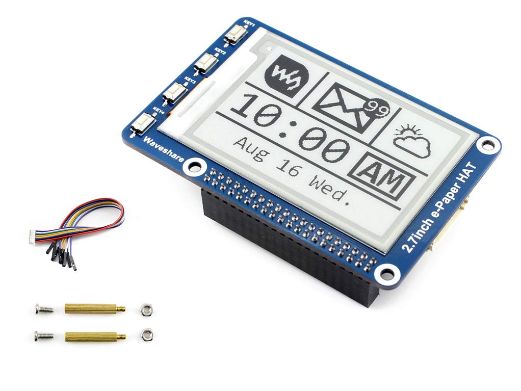 waveshare-2-7-zoll-e-paper-display-hat-e-ink-modul-264x176-spi-f-r-raspberry-pi image 1
