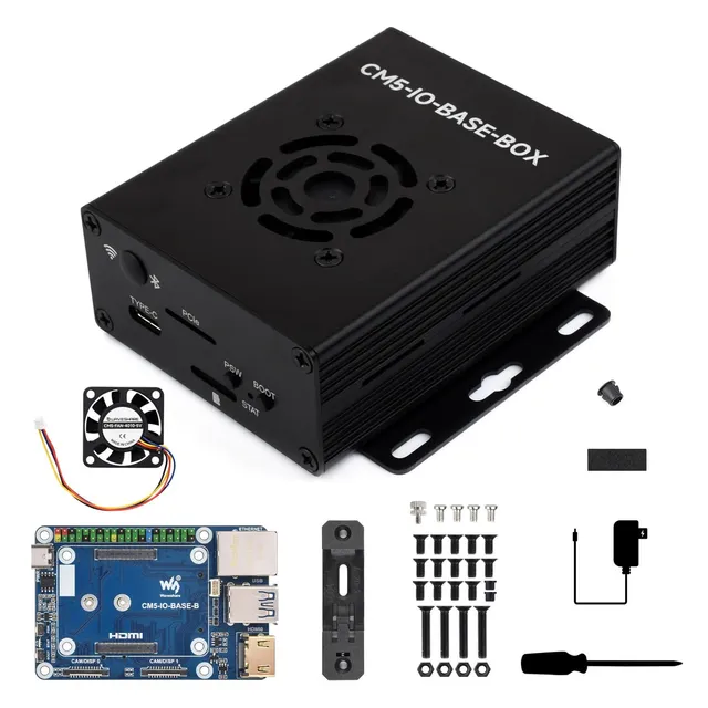 waveshare-mini-base-board-f-r-raspberry-pi-compute-module-5-mit-metallgeh-use-un image 1