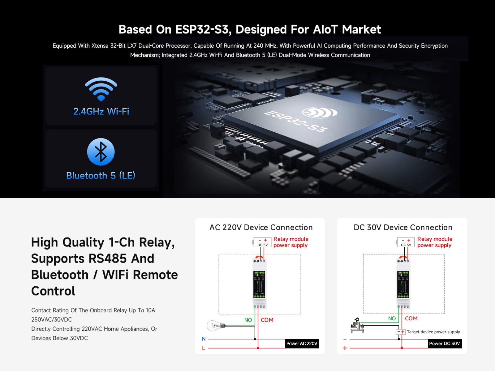 waveshare-1-kanal-esp32-s3-wifi-relais-modul-industriell-mit-rs485-und-10a-relai image 3