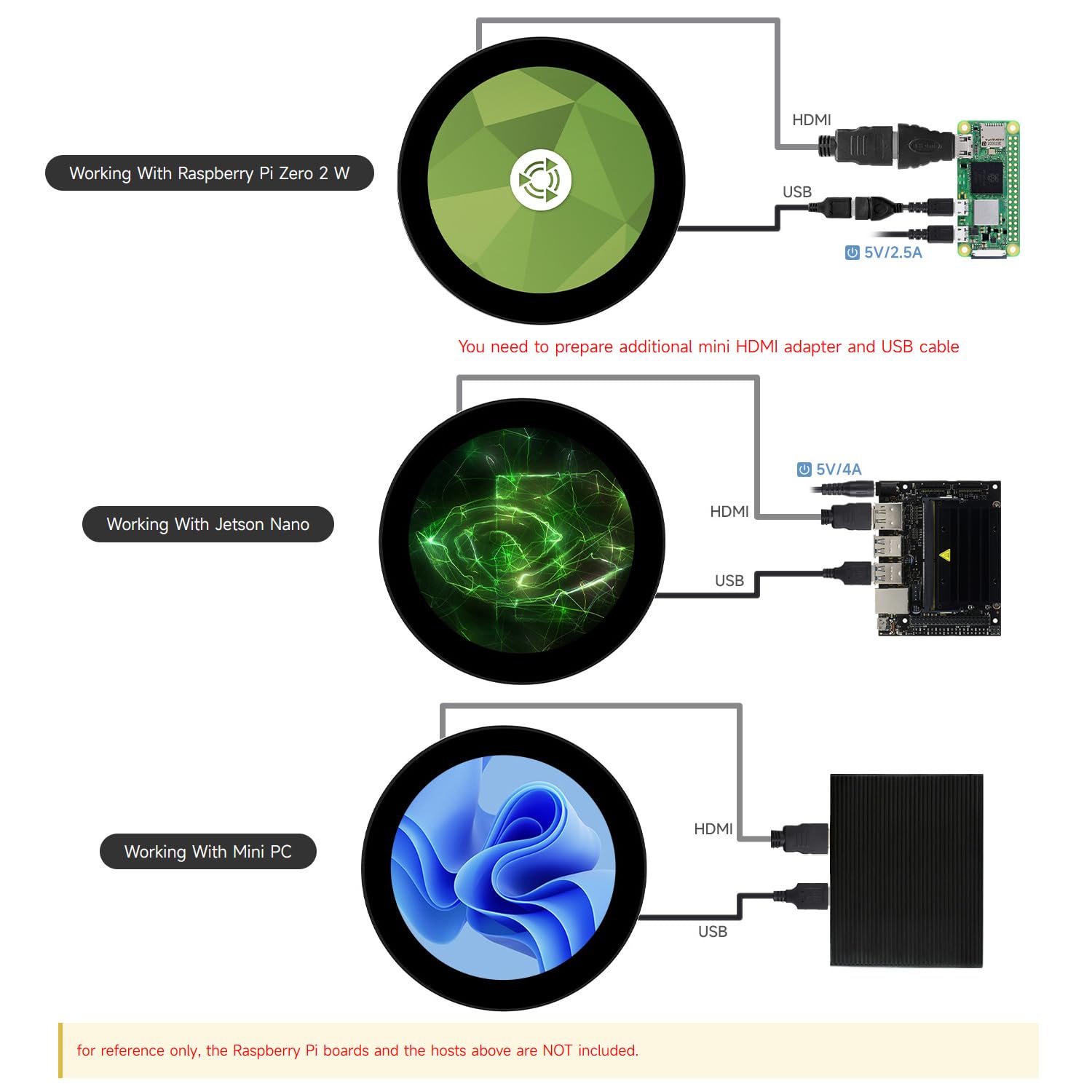 waveshare-3-4-zoll-hdmi-circular-touch-display-800x800-ips-10-punkt-f-r-raspberr image 6