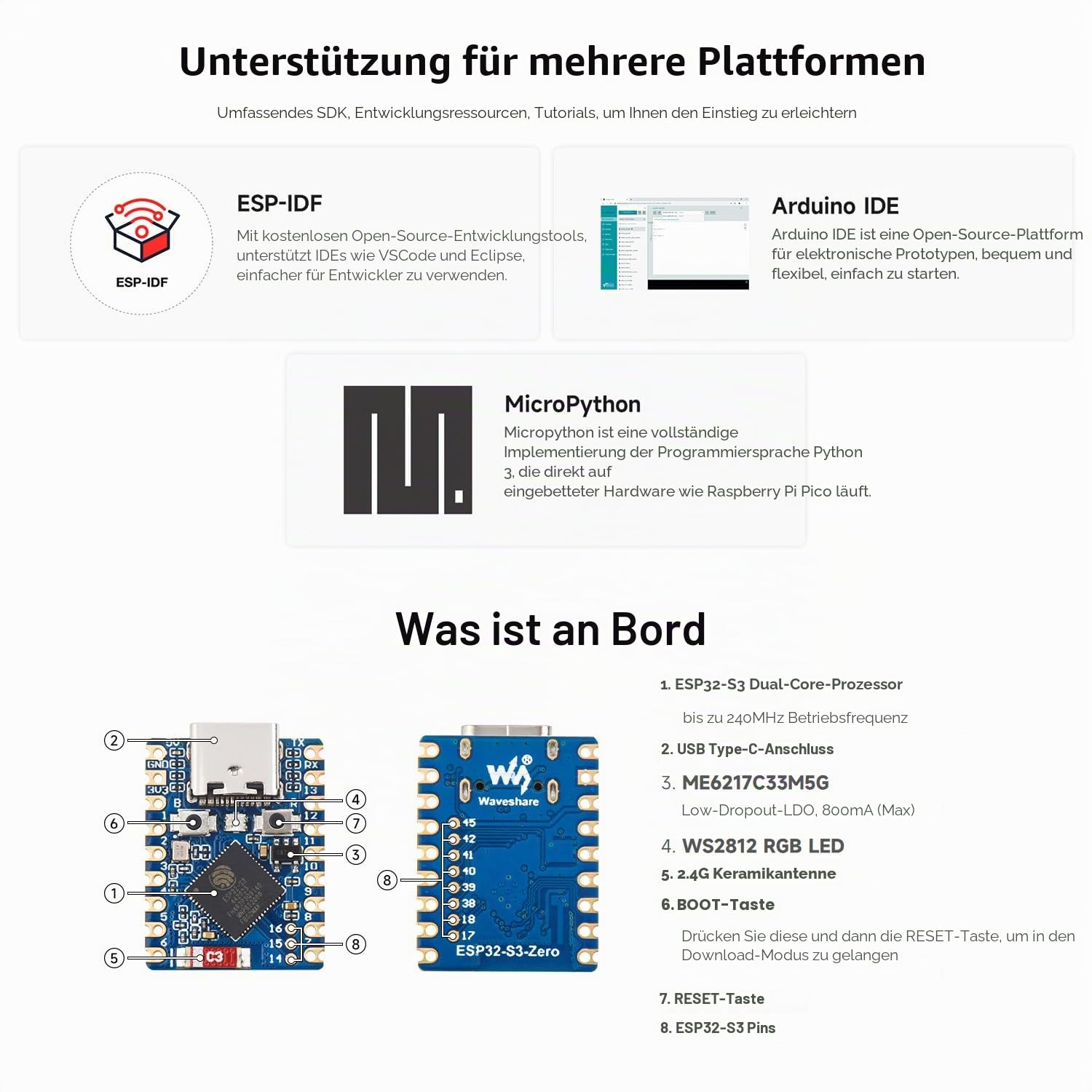 waveshare-esp32-s3-mini-development-board-esp32-s3fh4r2-wifi-bt5-mit-header image 4