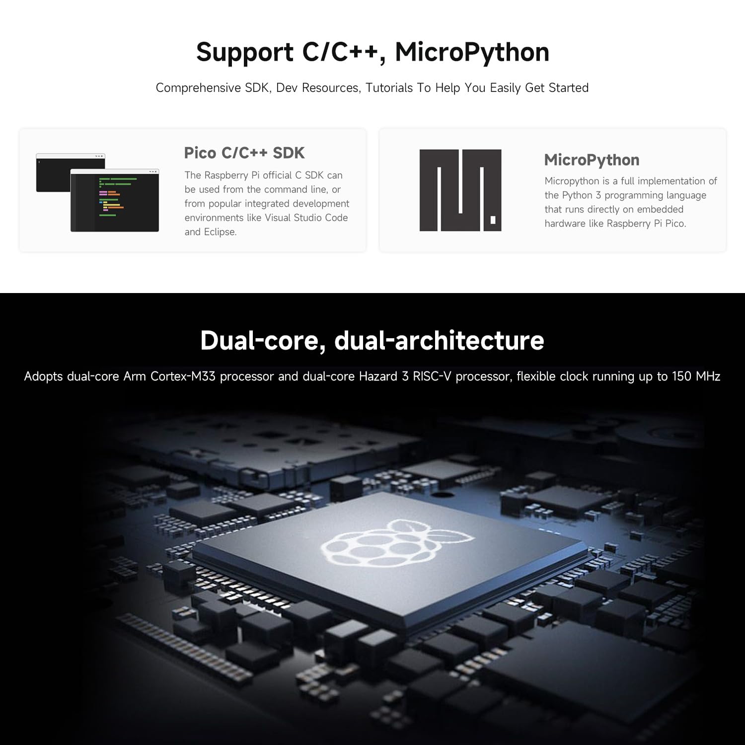 waveshare-rp2350-tiny-mikro-entwicklungsboard-rp2350a-dual-core-mit-split-usb-ad image 5