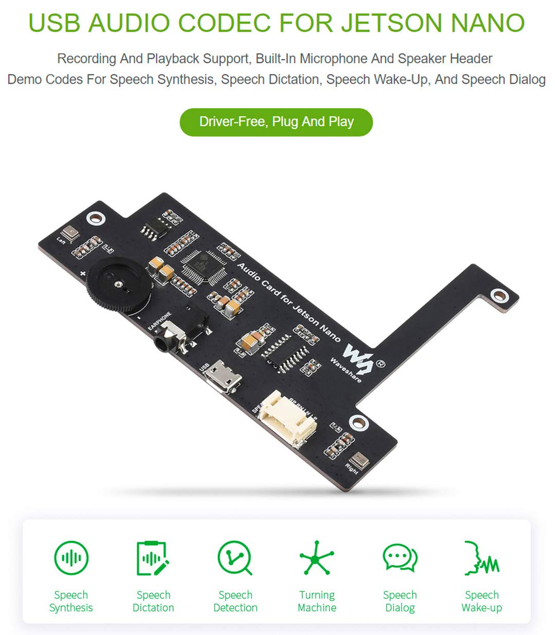 waveshare-usb-audio-codec-usb-soundkarte-f-r-jetson-nano-mit-mikrofon-und-lautsp image 2