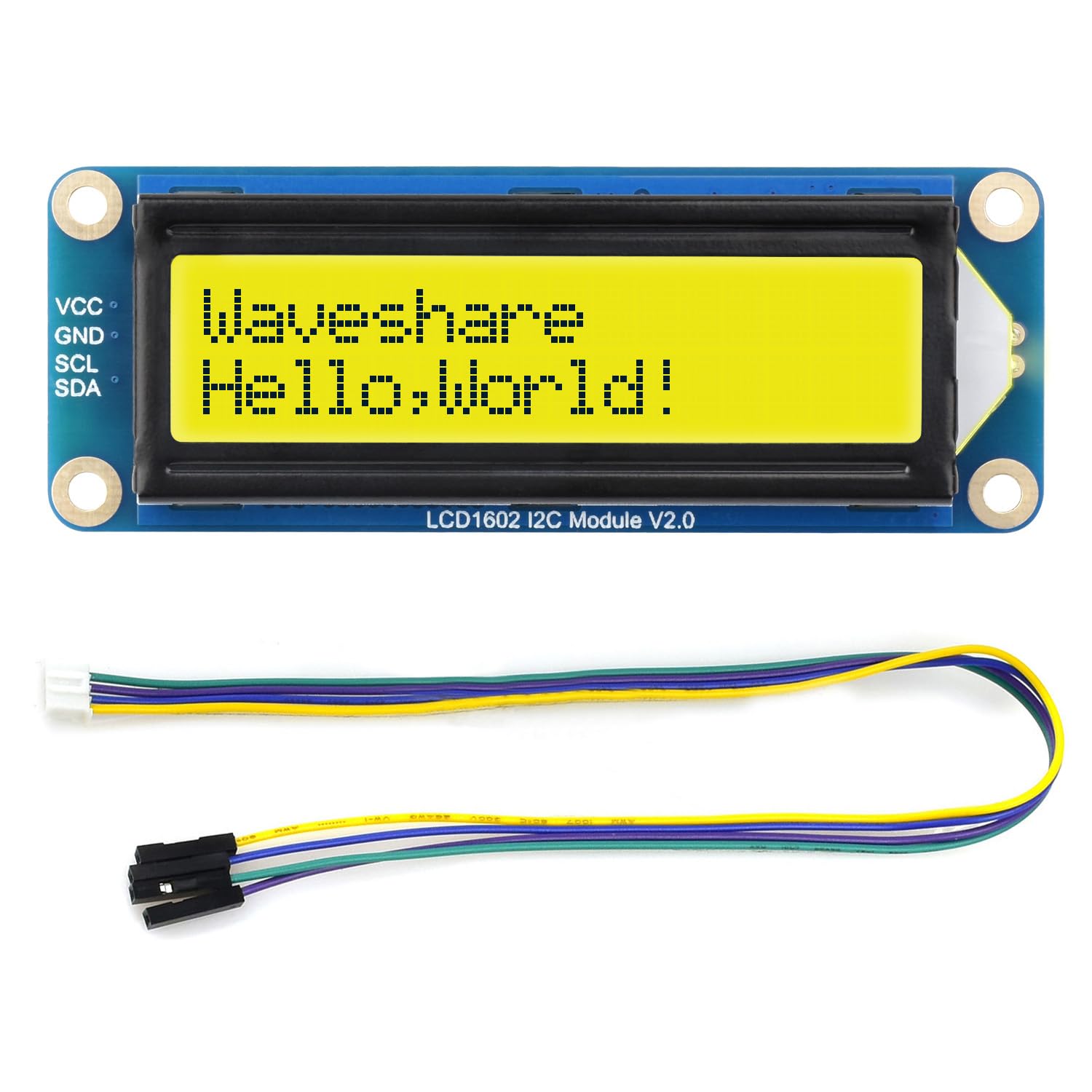 waveshare-lcd1602-i2c-modul-gr-n-32-zeichen-kompatibel-mit-raspberry-pi-esp32-ar image 1