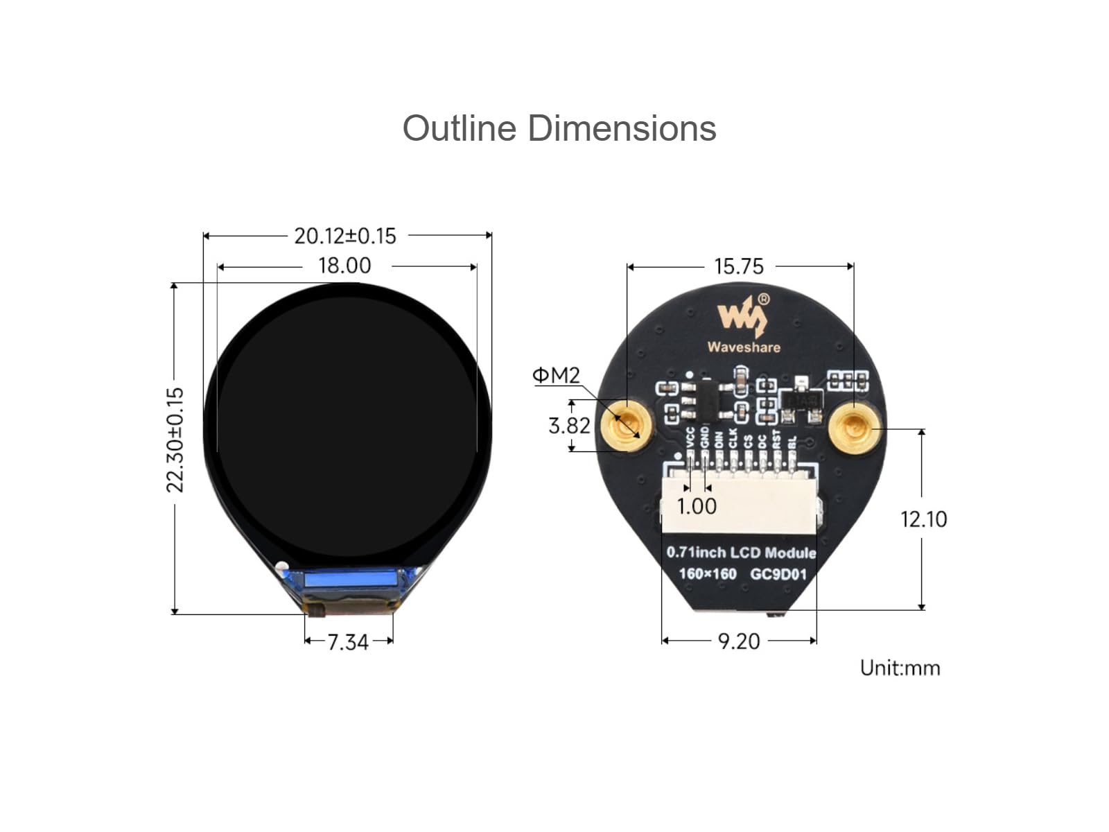 waveshare-0-71-zoll-round-lcd-display-modul-160x160-ips-gc9d01-spi-f-r-pico-esp3 image 6