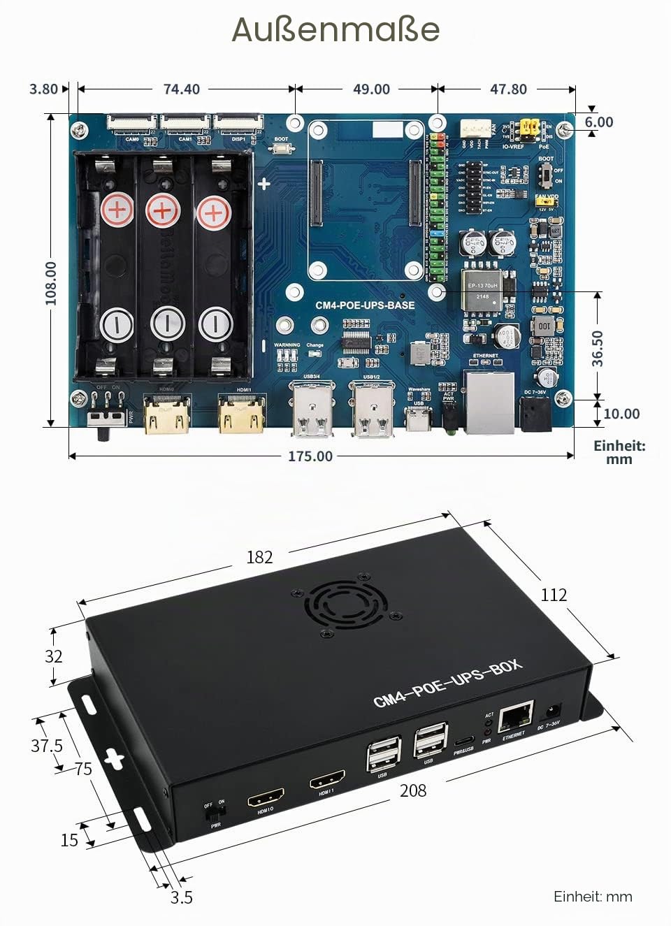 waveshare-poe-ups-base-board-f-r-raspberry-pi-compute-module-4-dual-hdmi image 8